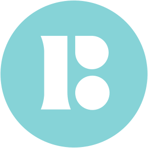 Blue circular background with a white exclamation mark and a white split circle.