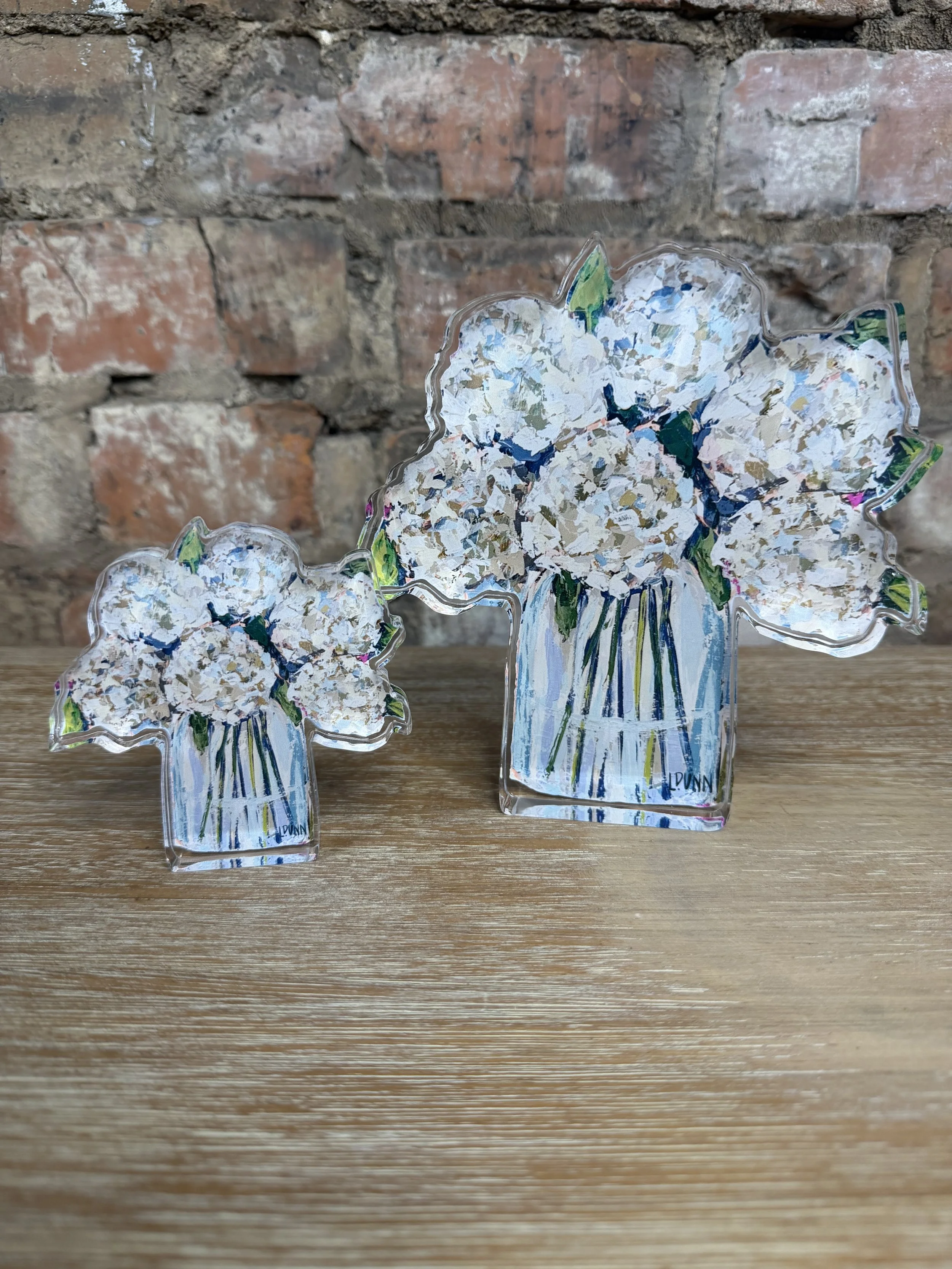 Hydrangeas in Cream Acrylic Floral