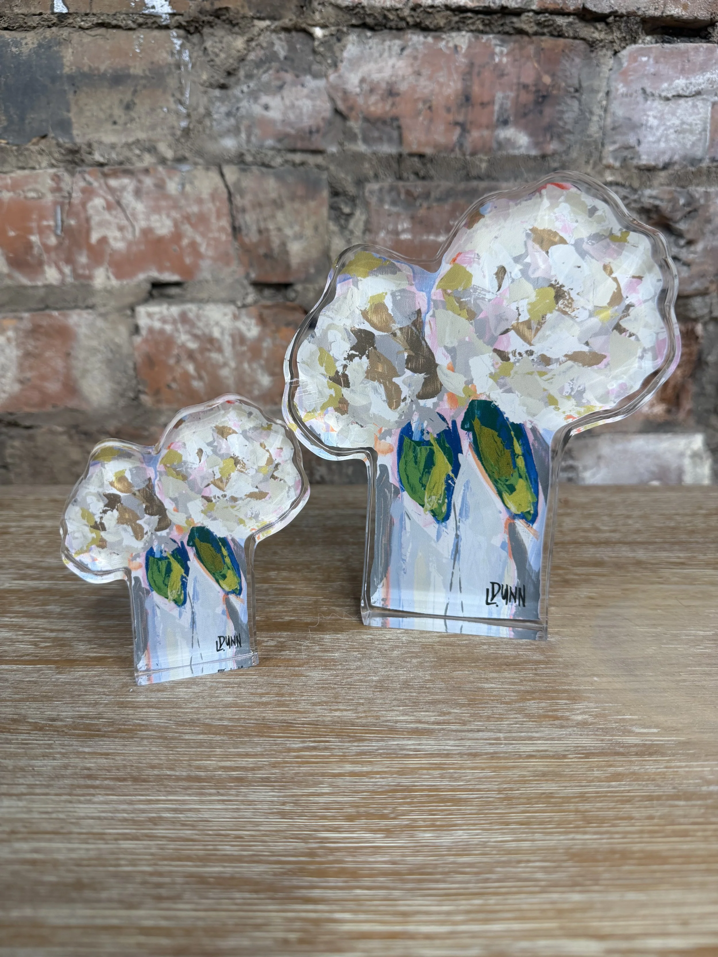 Two Hydrangea Blooms Acrylic Block