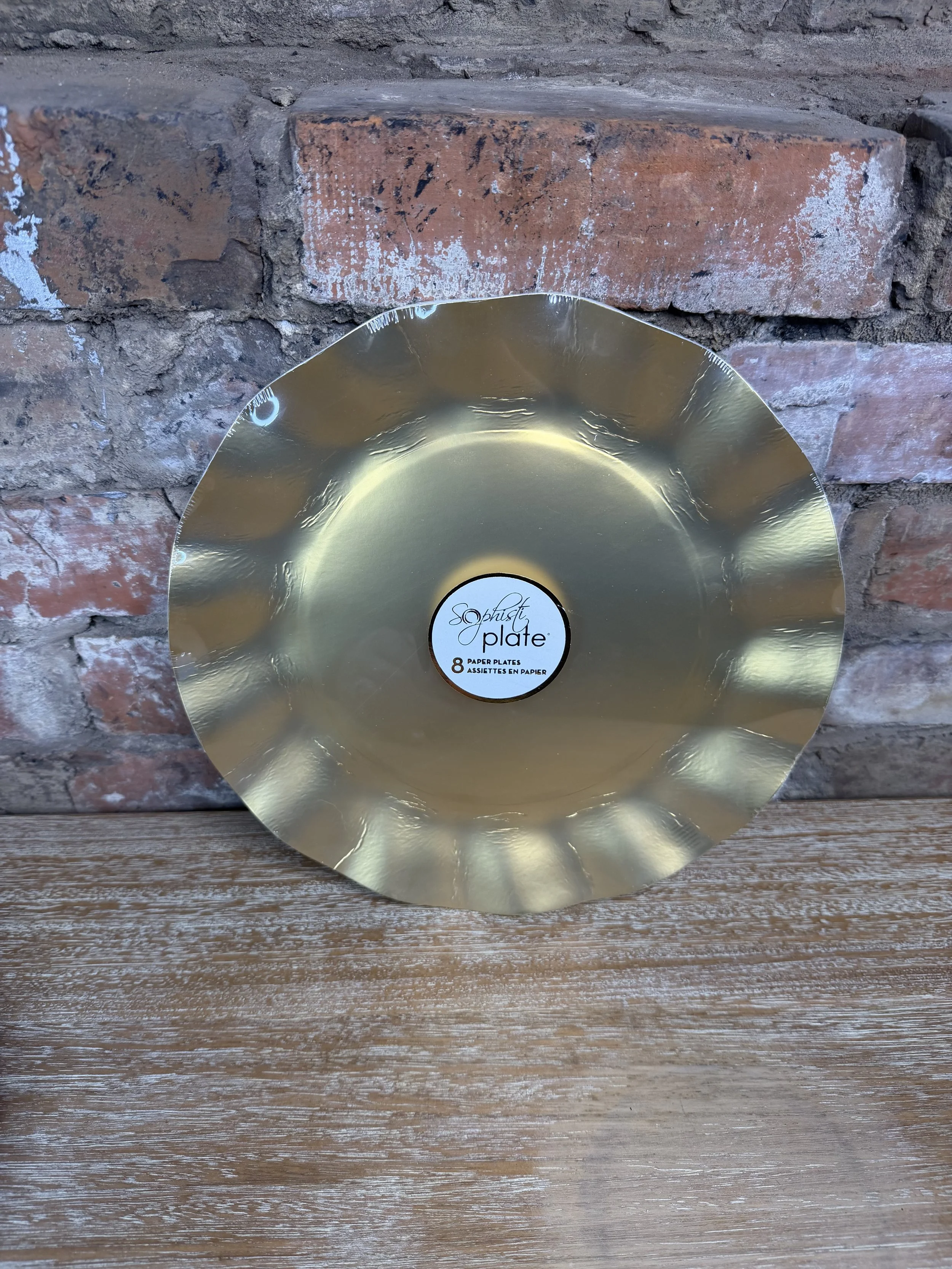 Wavy Dinner Plate Satin Gold/8pk