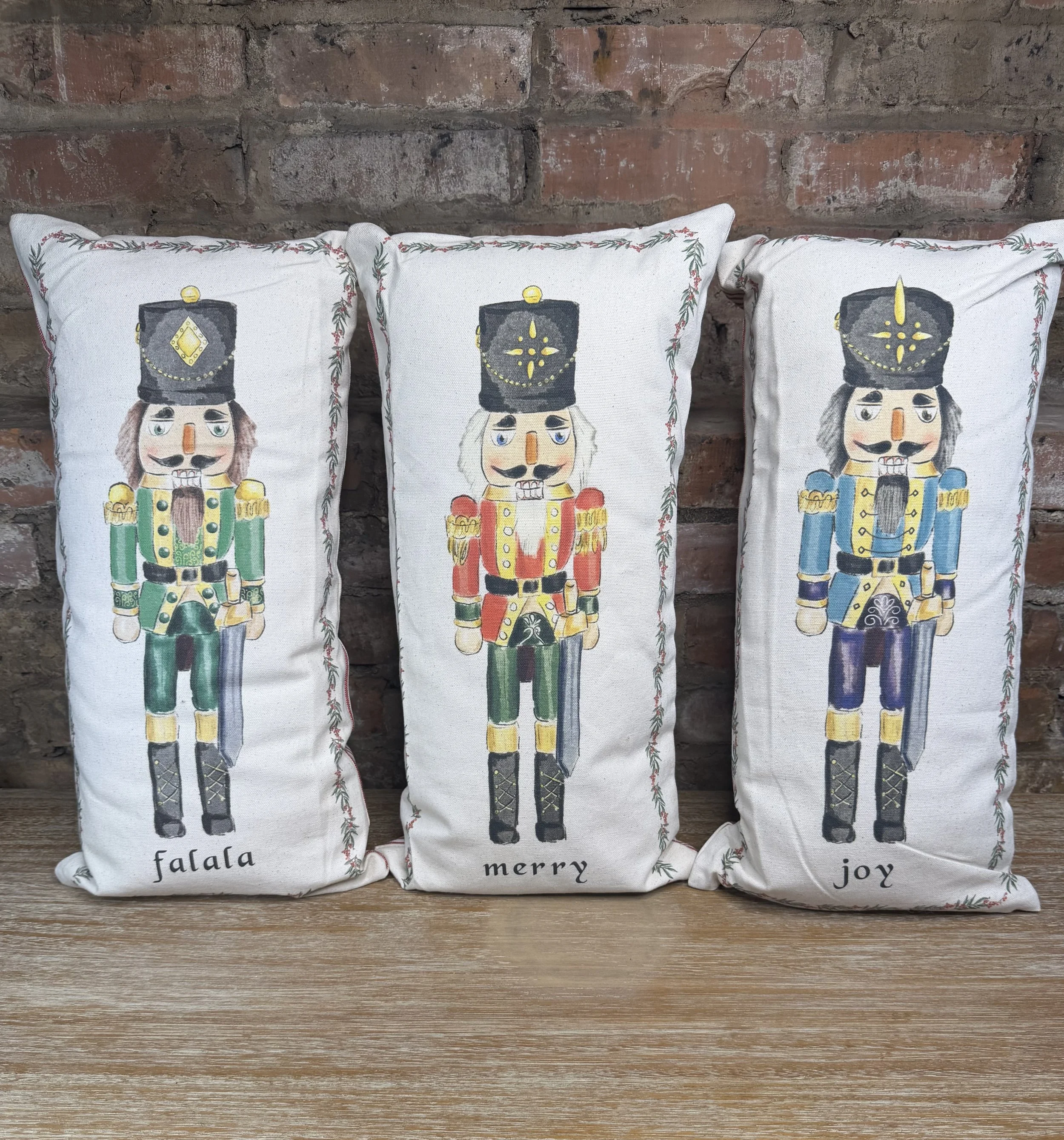 Christmas Nutcracker Pillows - Set of 3 Assorted