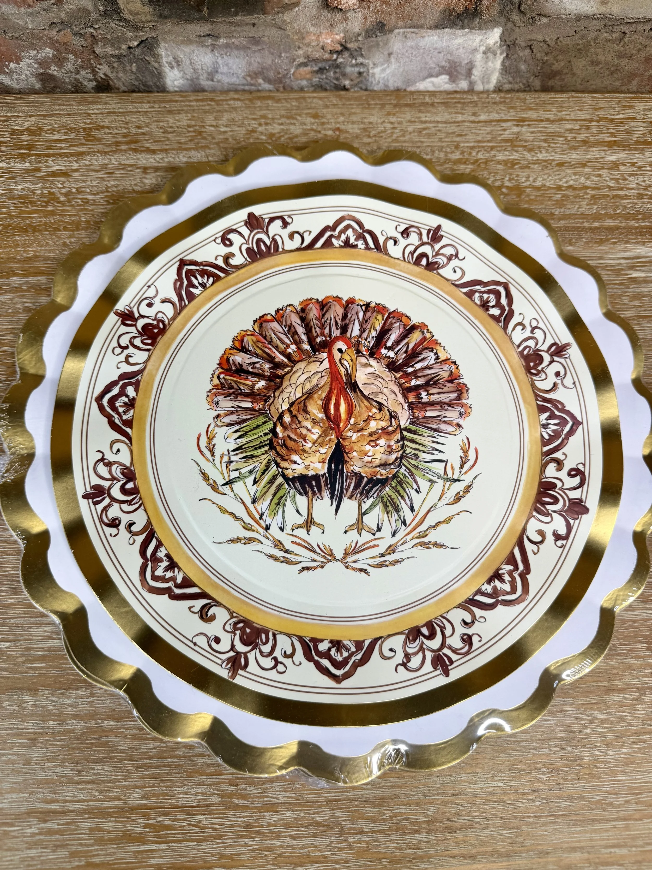 Turkey & Gourds Dinner Plates/8pk