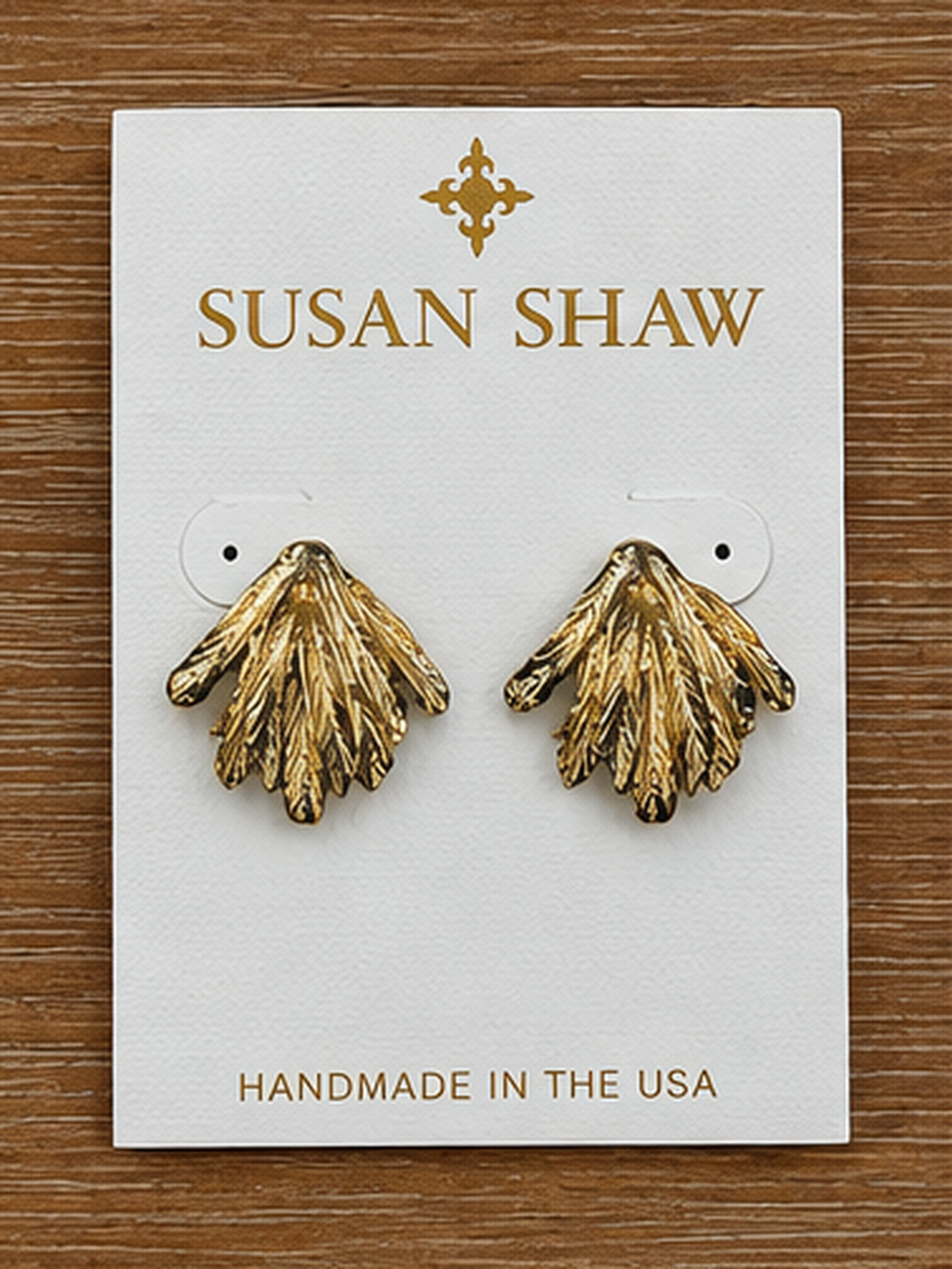 Gold Feather Burst Earrings