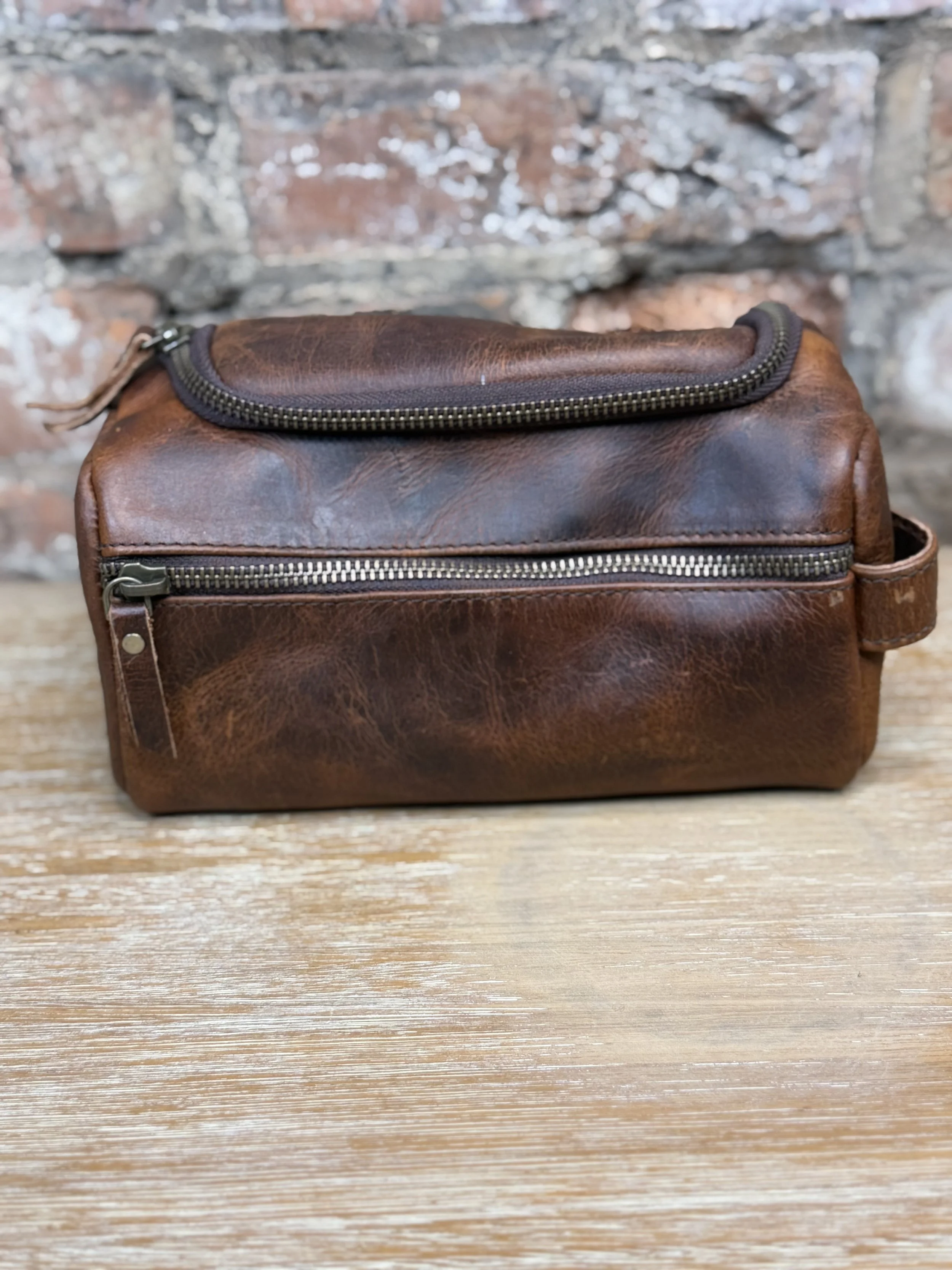 Leather Toiletry Bag Travel Kit small