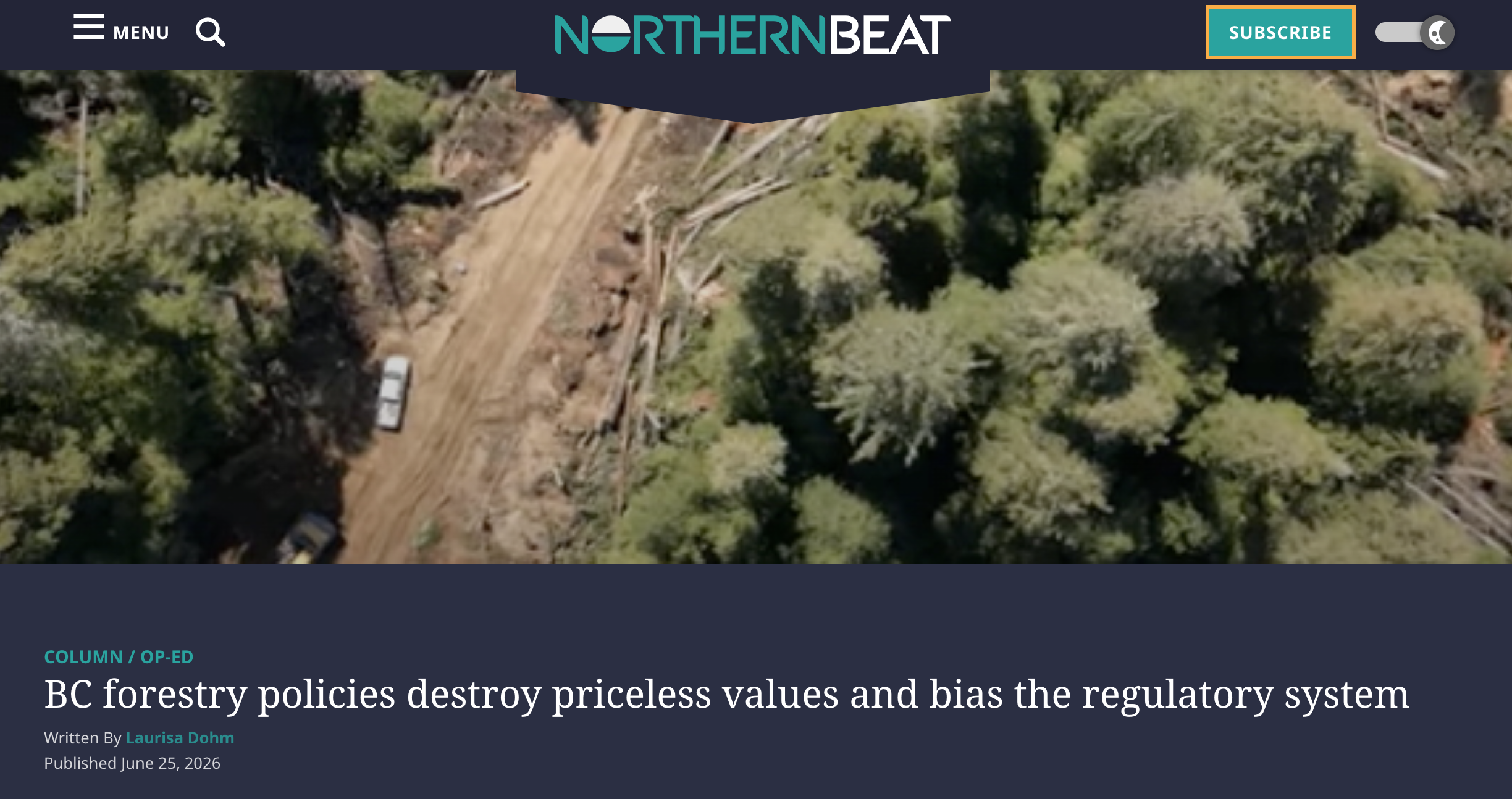 BC forestry policies destroy priceless values and bias the regulatory system