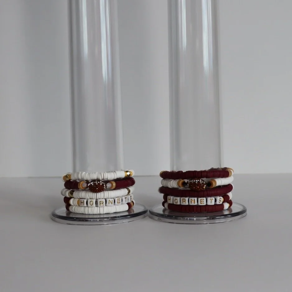 Hornets Glitter FootballBracelet Stack