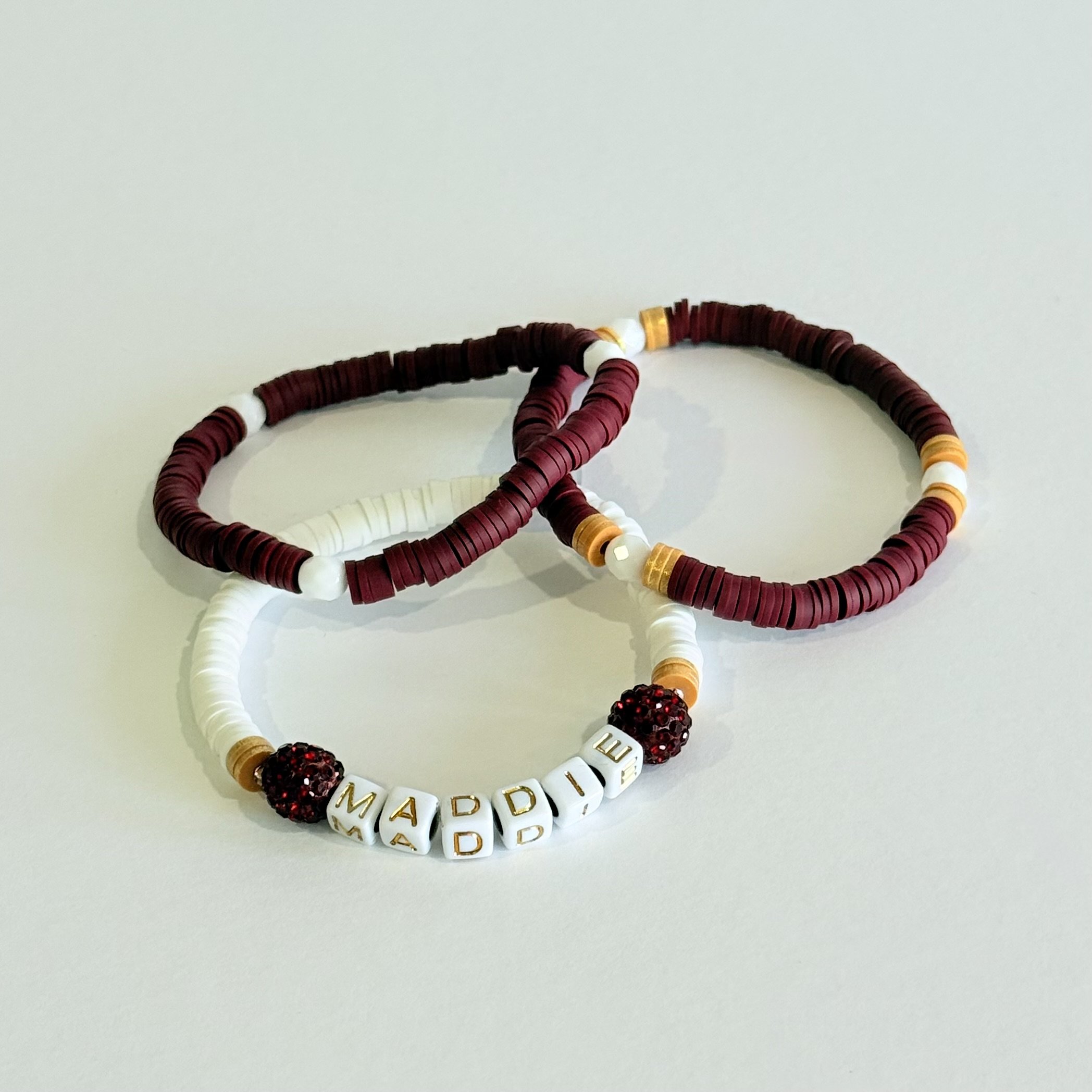 Jr. Hornets Custom Cheer Bracelet Stack