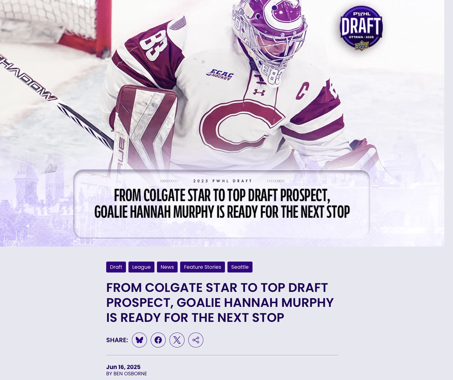 Hannah Murphy, thepwhl.com, 2025