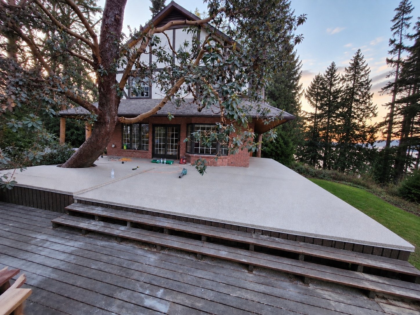 Vinyl decking installation by Pacific Edge on Vancouver Island, BC