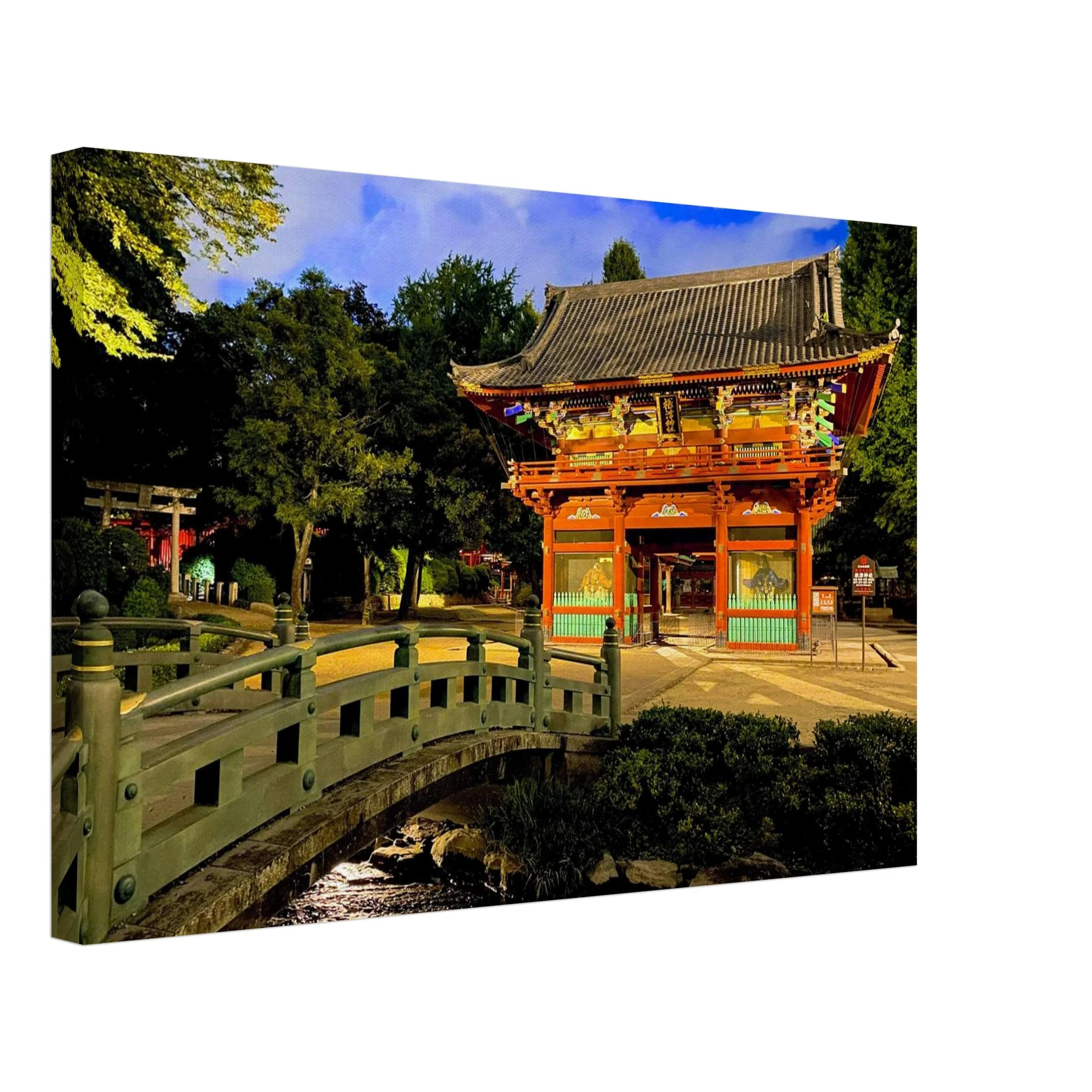 Canvas print of night photograph of Nezu Shrine in Tokyo, Japan.