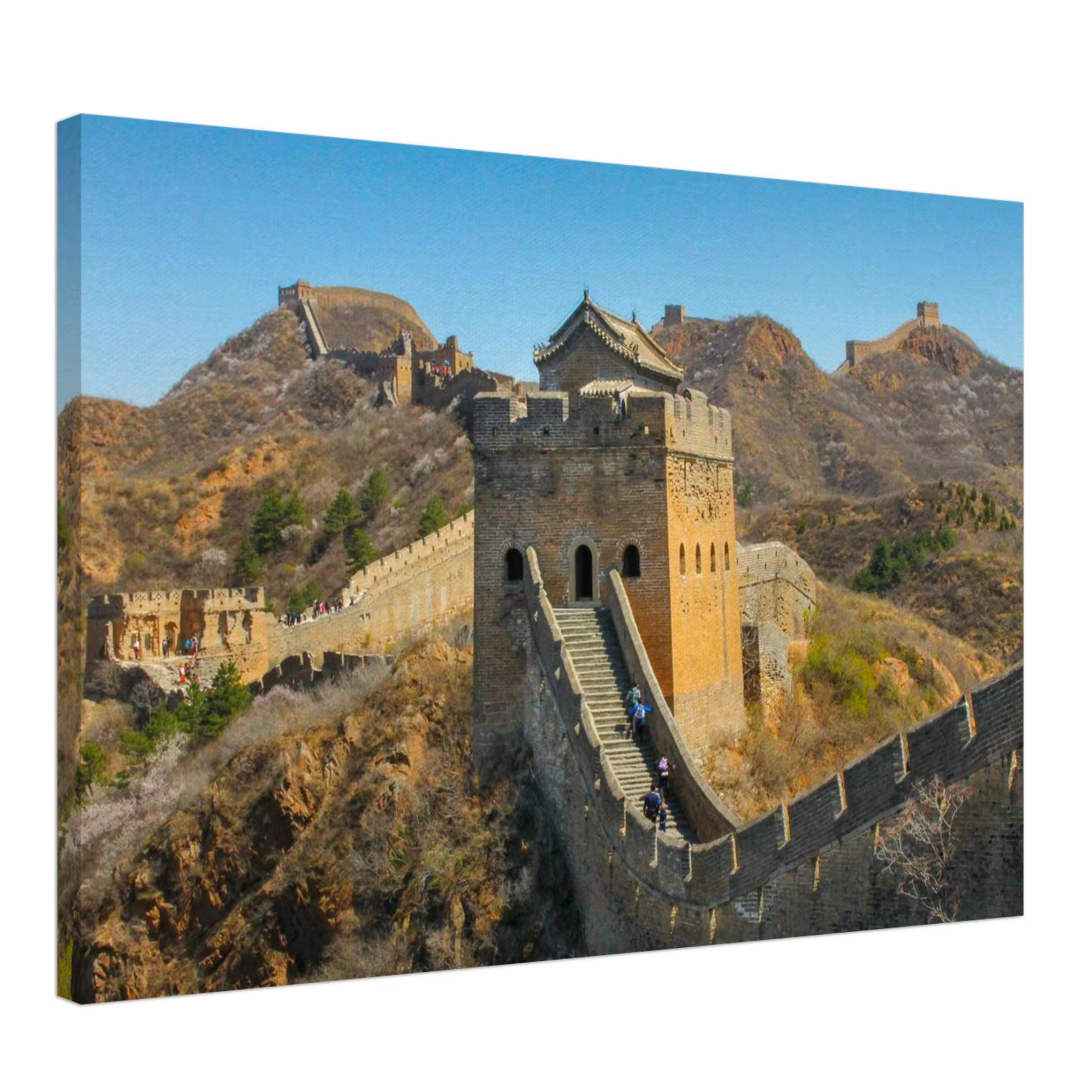 Canvas print of the Great Wall of China snaking over a mountain ridge.