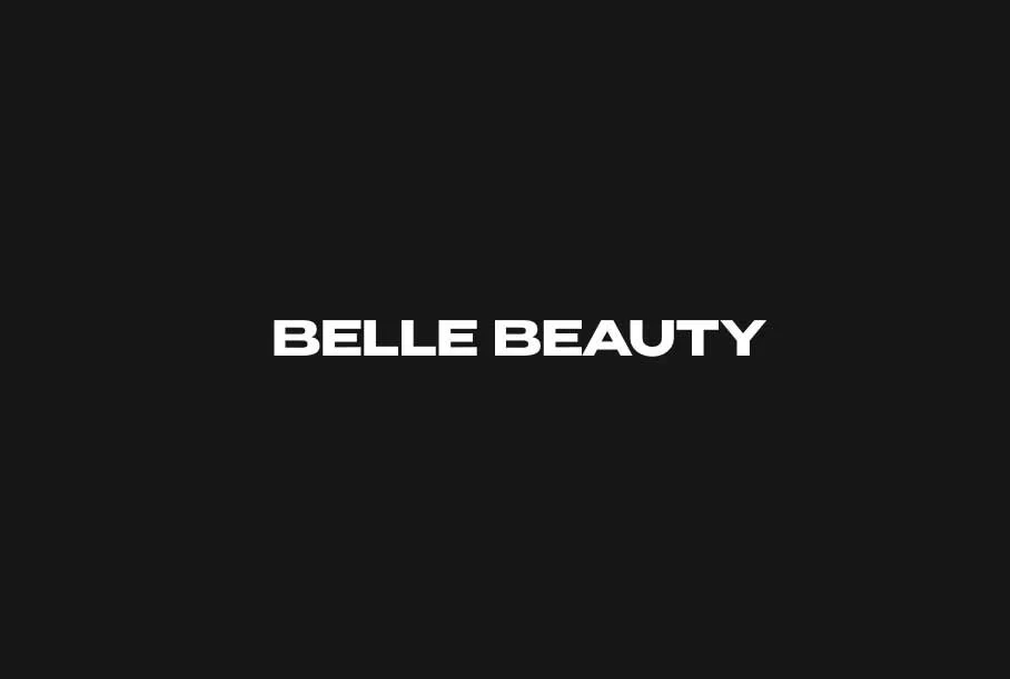 Black background with white text that says "BELLE BEAUTY".