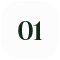 A white icon with the number 01 on a gray circular background