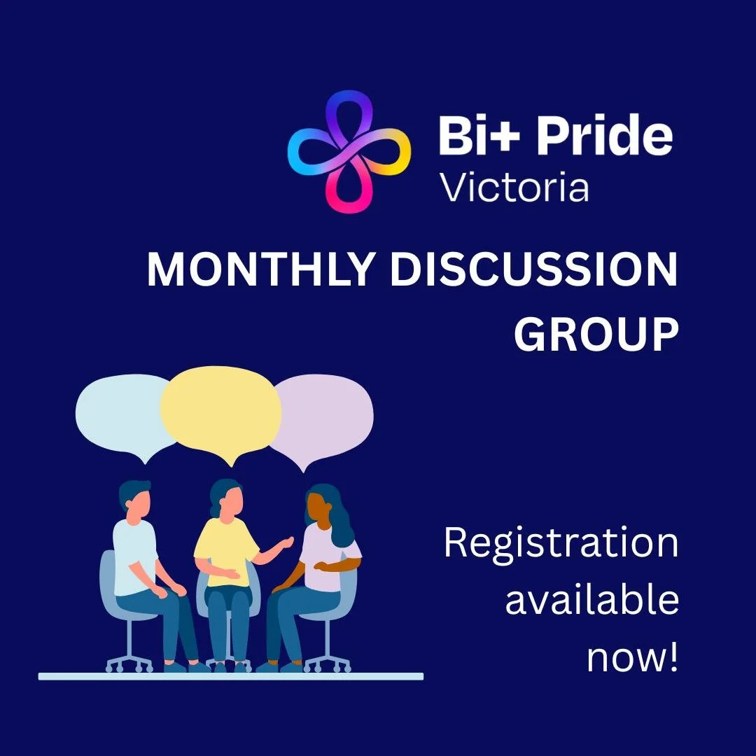 The September discussion group (Tues 29th) is now created.

NOTE: Due to Celebrate Bi+ Day events in Melbourne/Naarm, we have moved the event to the FIFTH Tuesday of the month as a one-off change

https://events.humanitix.com/2026-bi-discussion

Stan