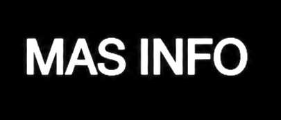Black background with white text that reads 'MAS INFO'