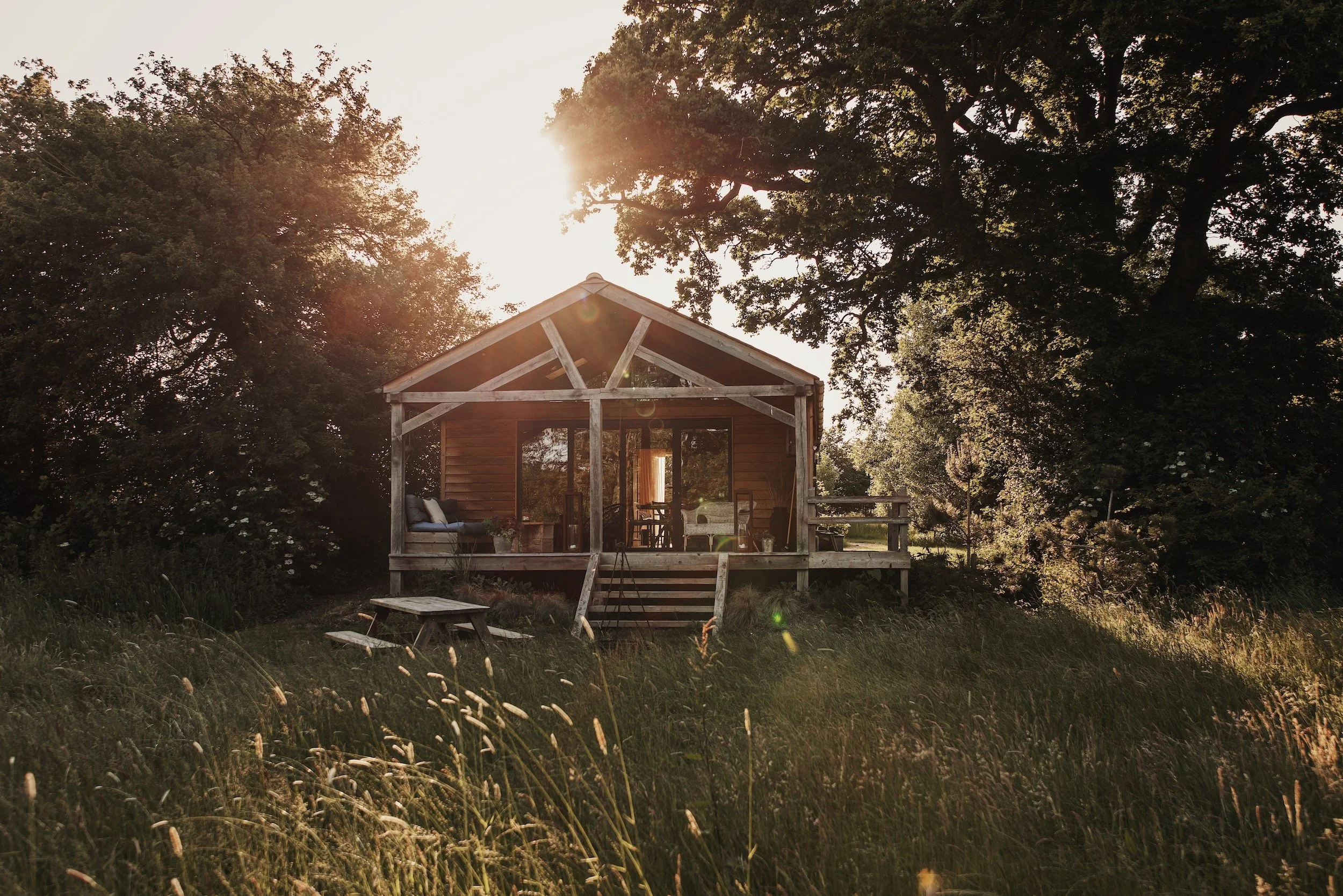 beautiful rustic cabin in the woods