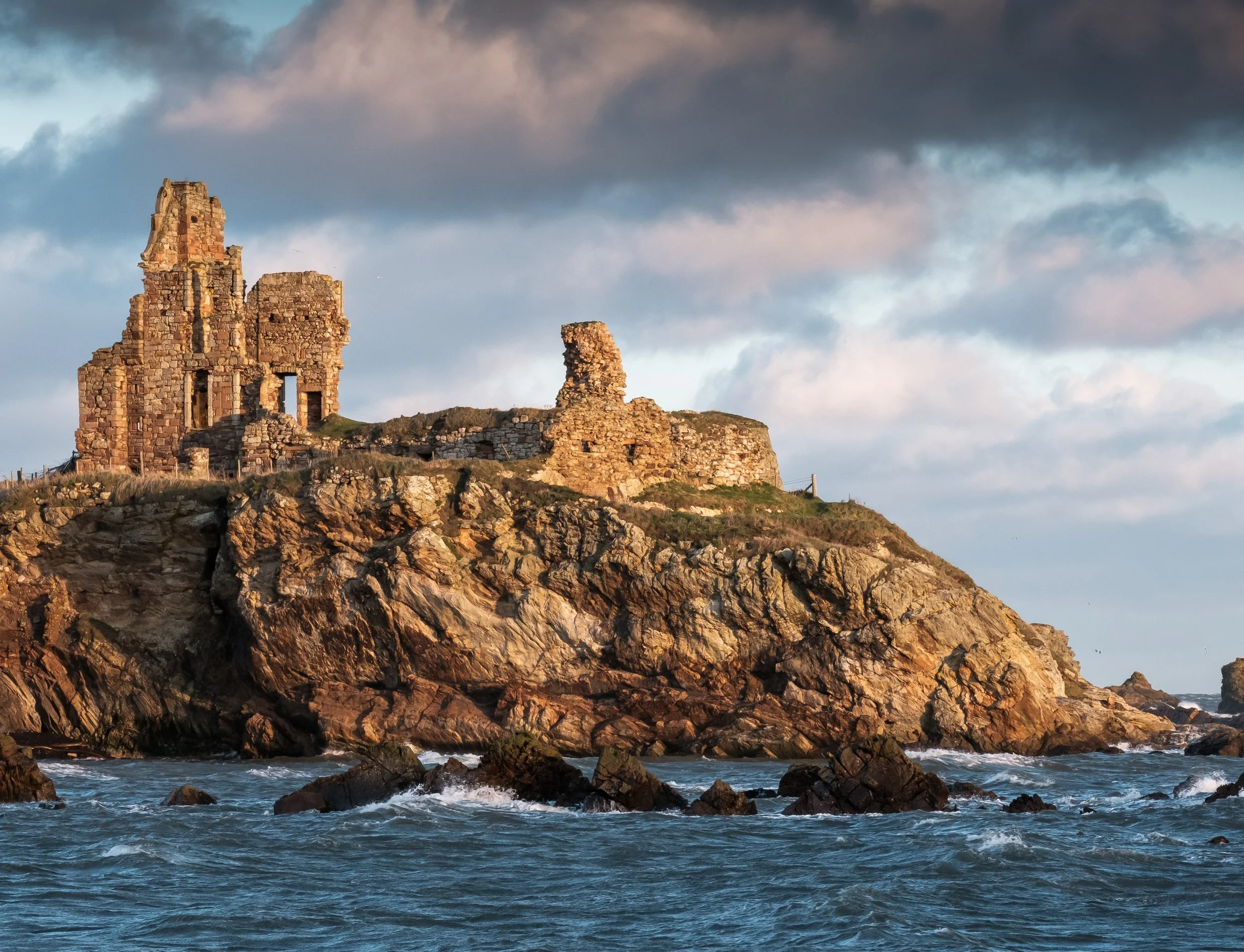 It's seen better days, storm hit and battle scared Newark castle, sitting above the sea along the East Neuk of Fife.