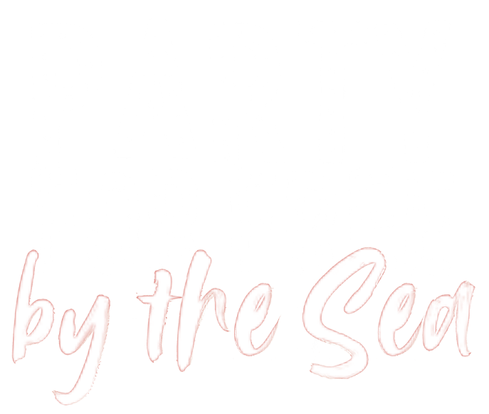 Text saying 'Party for Free by the Sea' with 'Party for Free' in bold white letters and 'by the Sea' in pink cursive text.