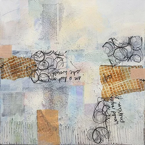 Multi-colored, subtle background with disruptions of circles and checkered patterns.