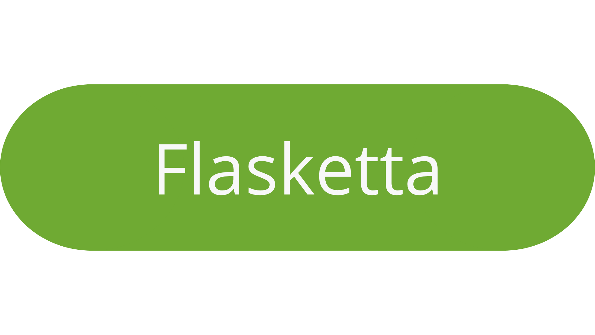 Un'etichetta di colore verde con la parola 'Fasketta' scritta in bianco