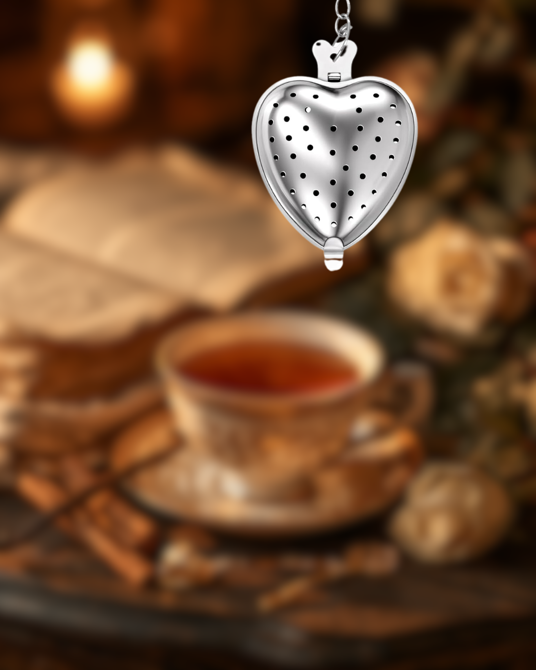 Loose Leaf Tea Strainer—Heart-Shaped, Stainless Steel