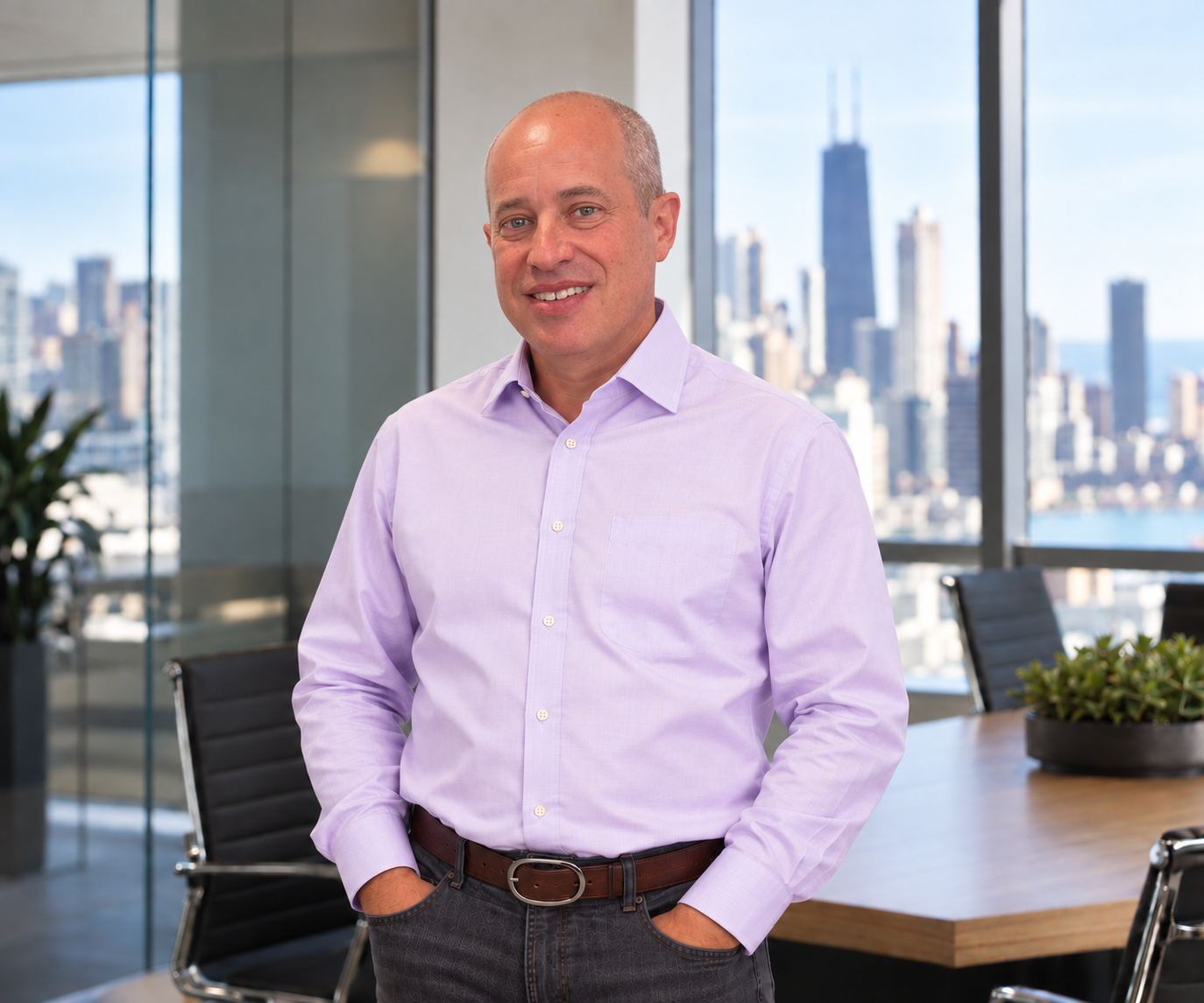 James Goldman, brand and marketing strategy consultant, in a Chicago office