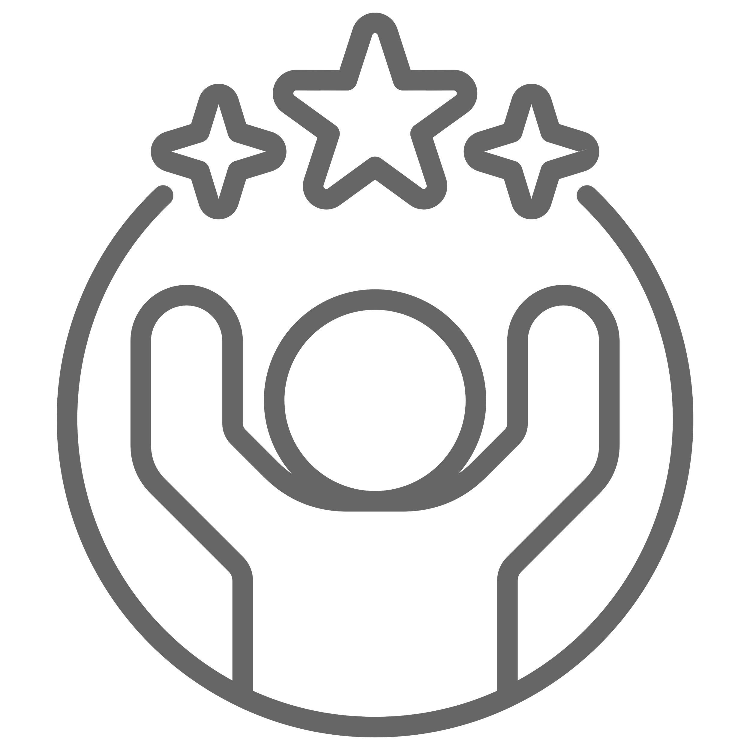 Icon depicting confidence, a person holding stars