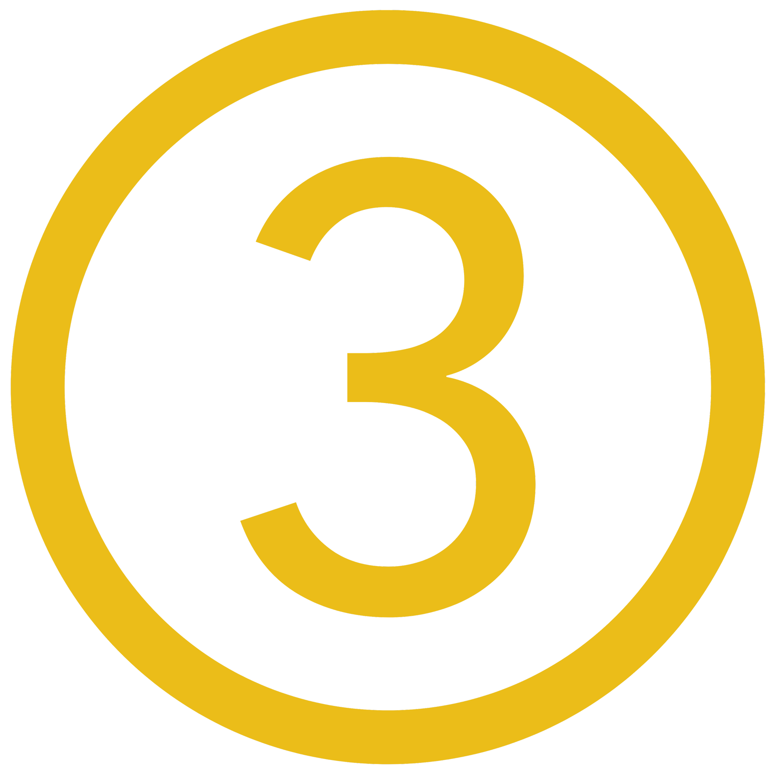 A number three in a circle