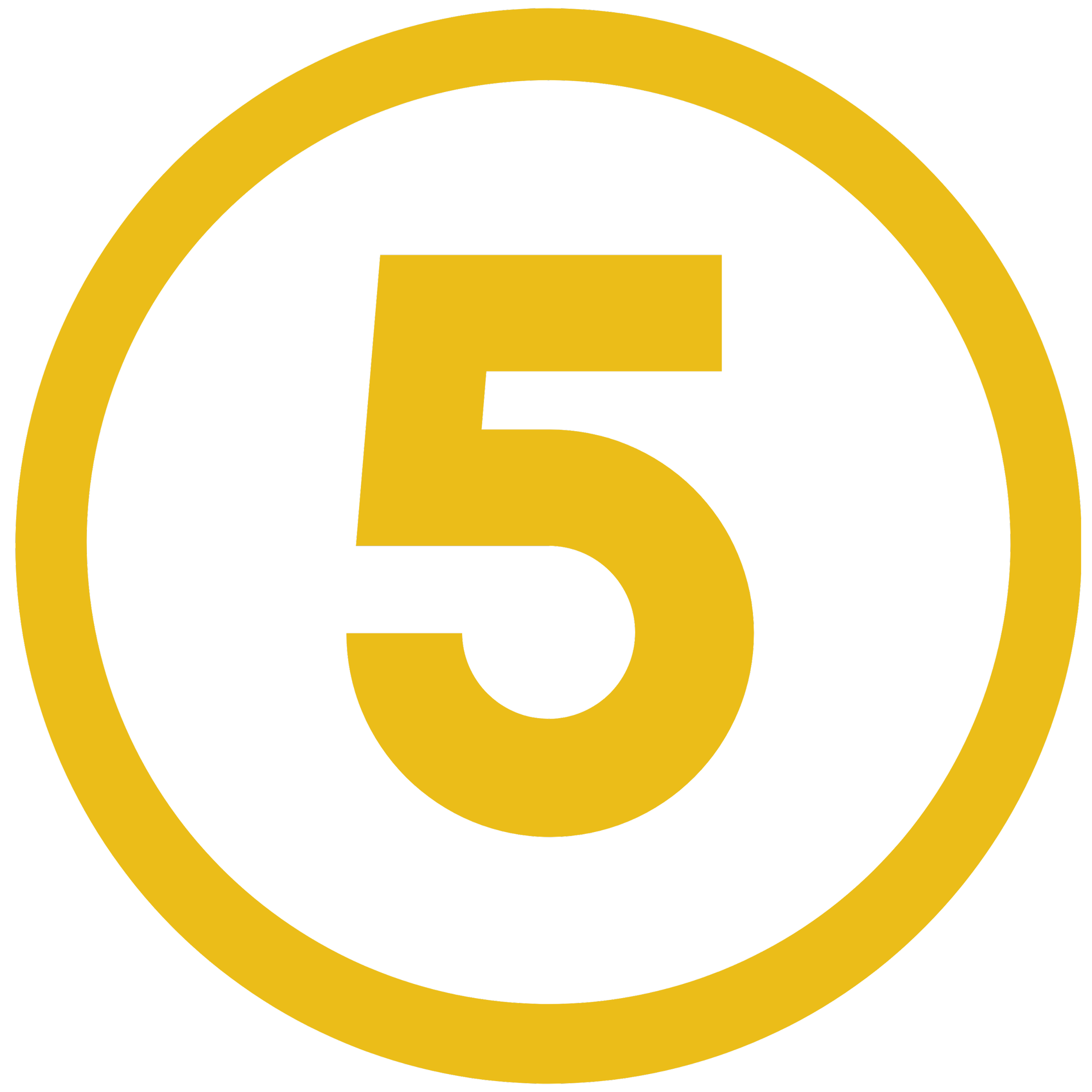Number five in a circle