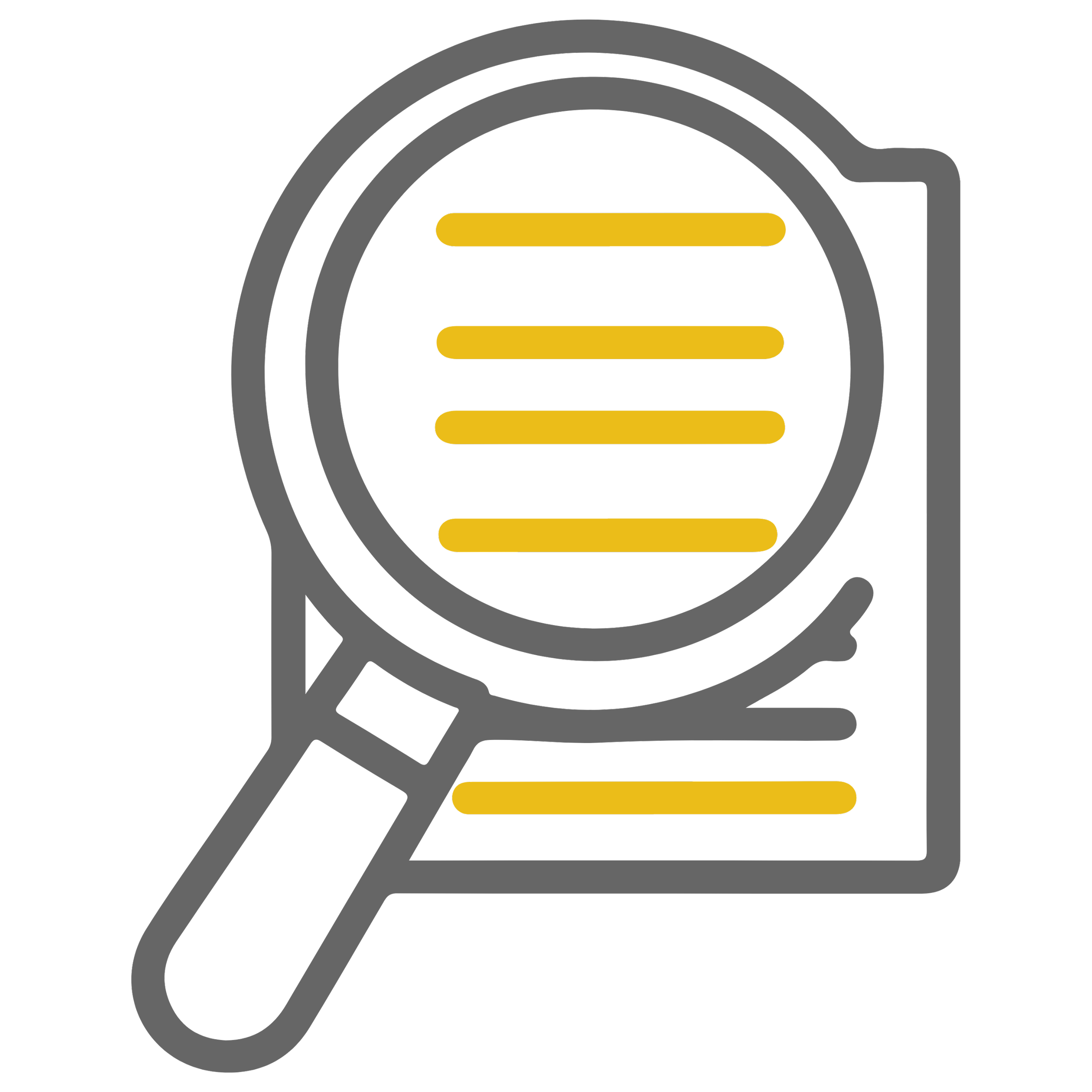 Icon of a maginfying glass over a document