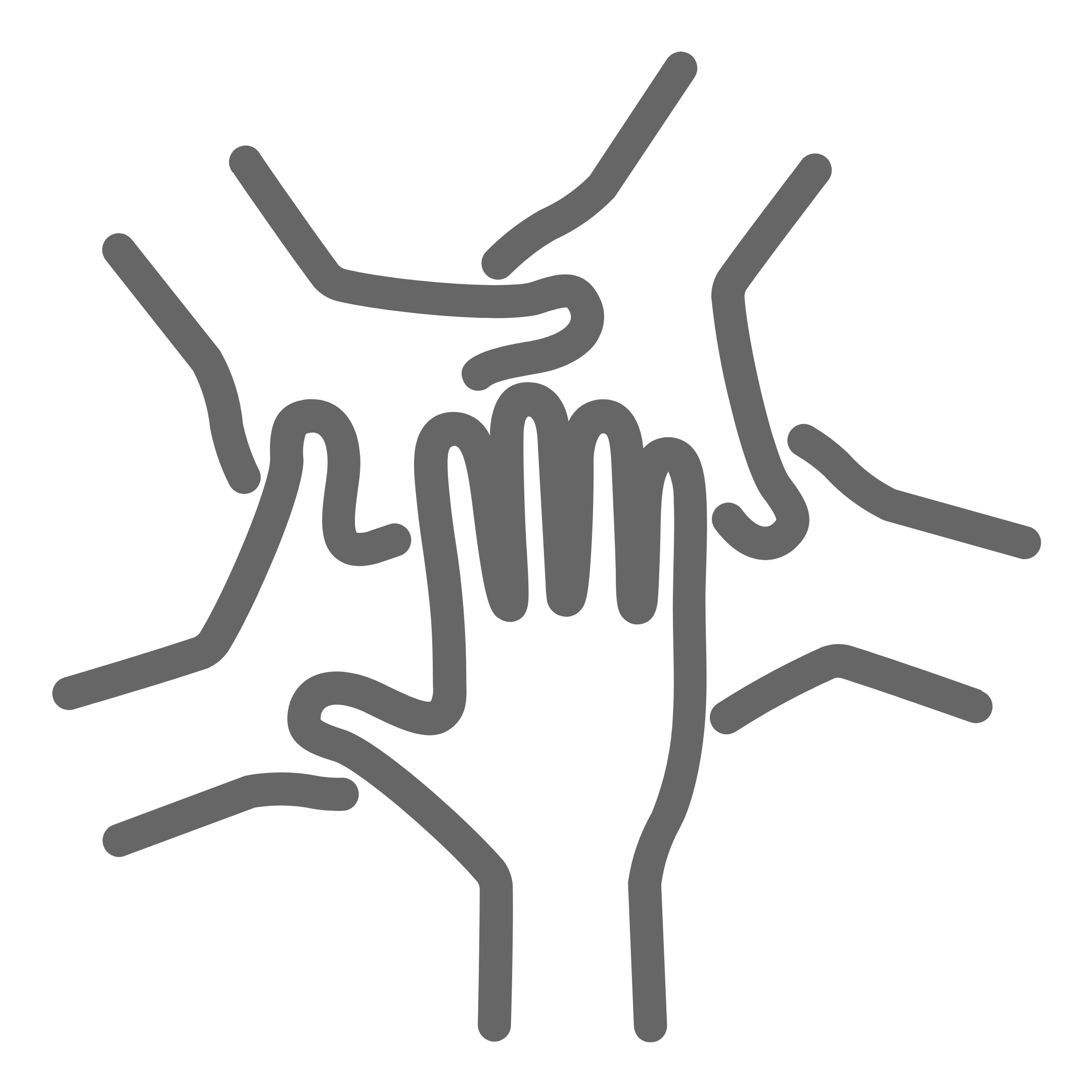 Icon of five connected hands