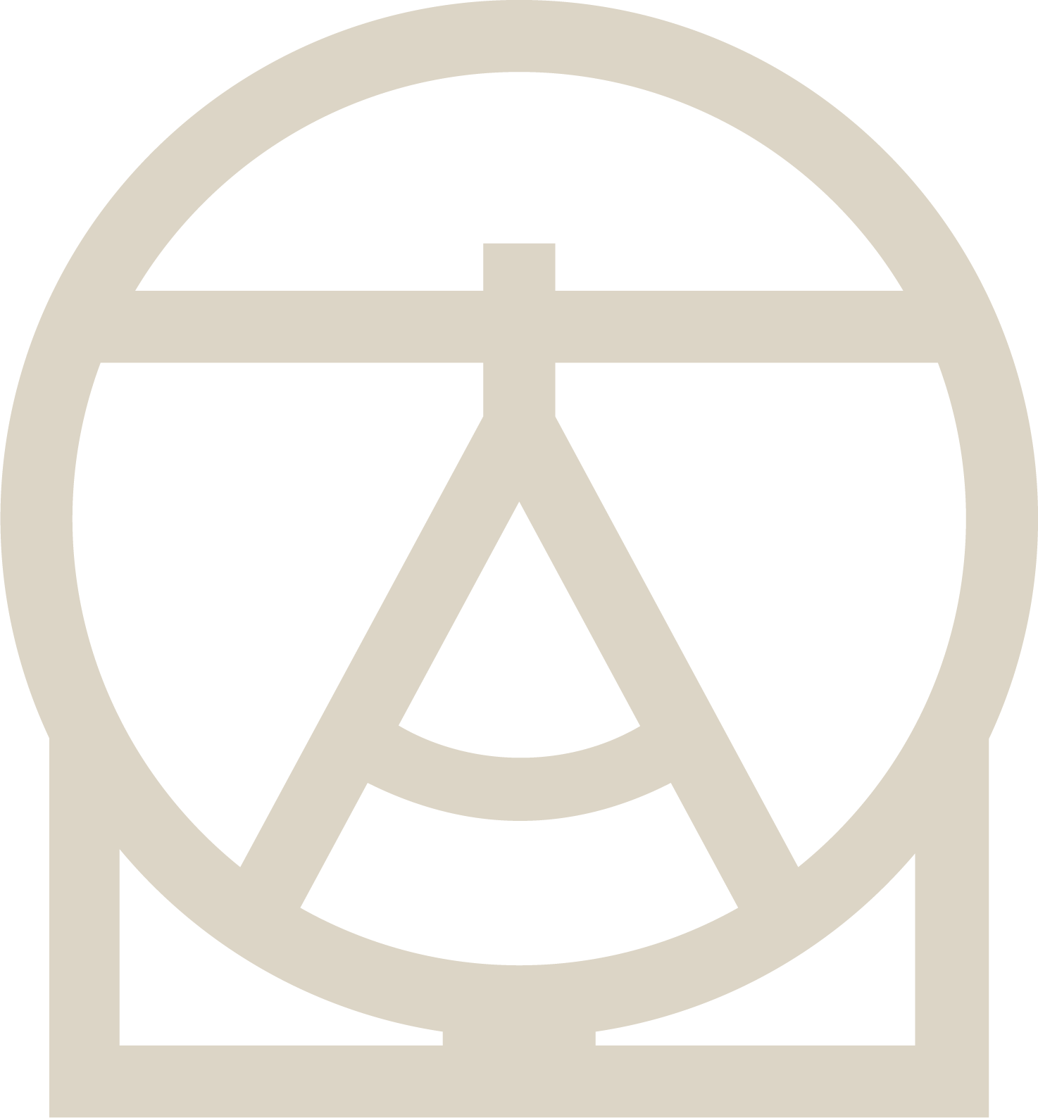 A stylized illustration of a clock with a peace symbol integrated into the design, featuring a circular face and minimalistic geometric elements.