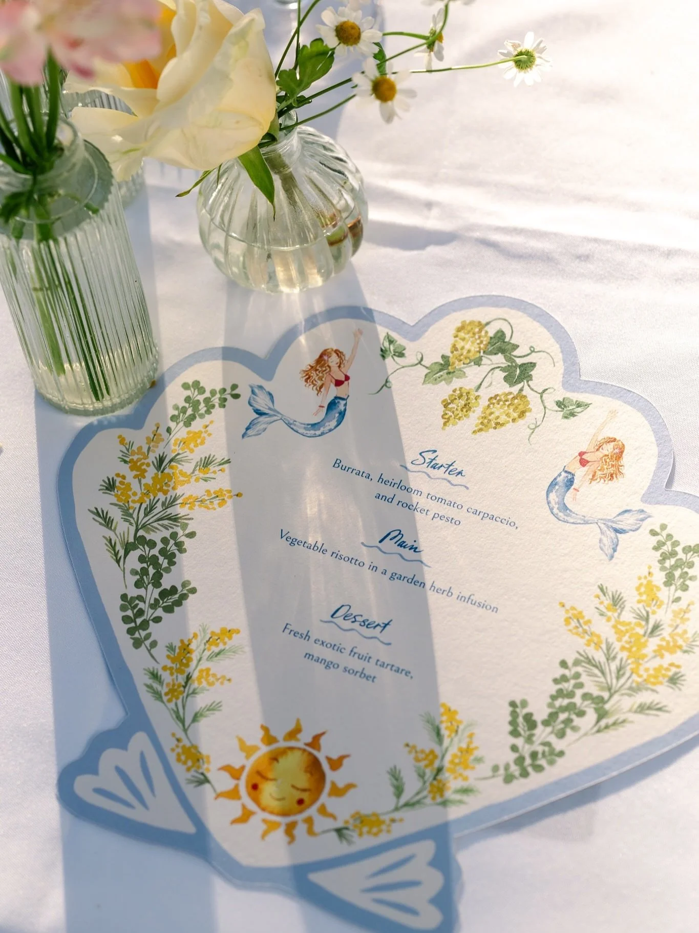 One of our favourite wedding suites for the lovely Ondine &amp; Jarrod, who got married in the south of France this summer 🌞

As soon as Ondine said &ldquo;please can we include a mermaid&rdquo;, we knew that we&rsquo;d love this project 🧜&zwj;♀️ 
