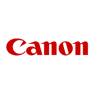 Canon logo in red text on a white background.