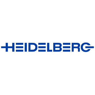 Heidelberg logo with black background and blue text.