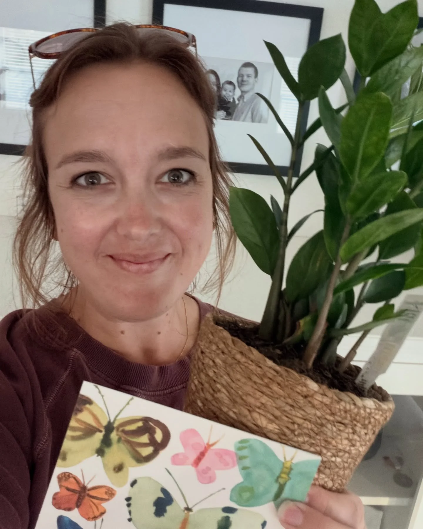 Danielle Svec with a thoughtful gift she received from a client.
