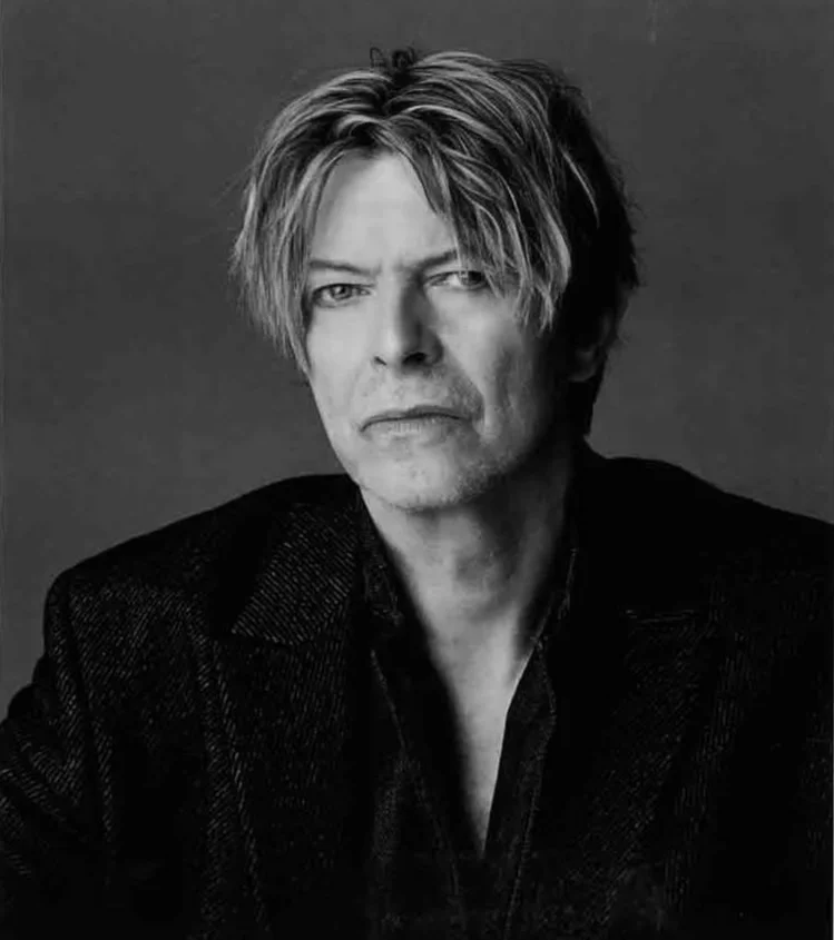 David Bowie, black and white portrait