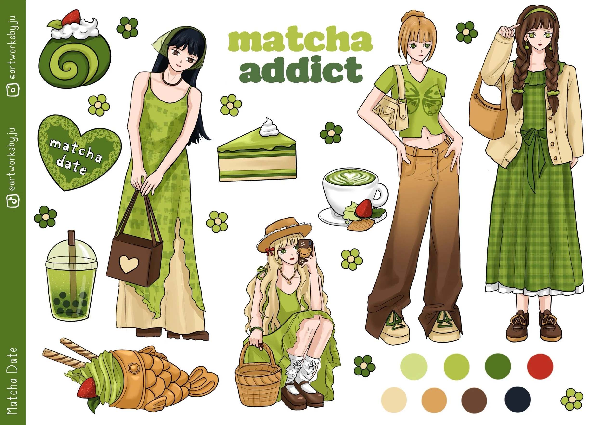 Matcha Date Stickersheet