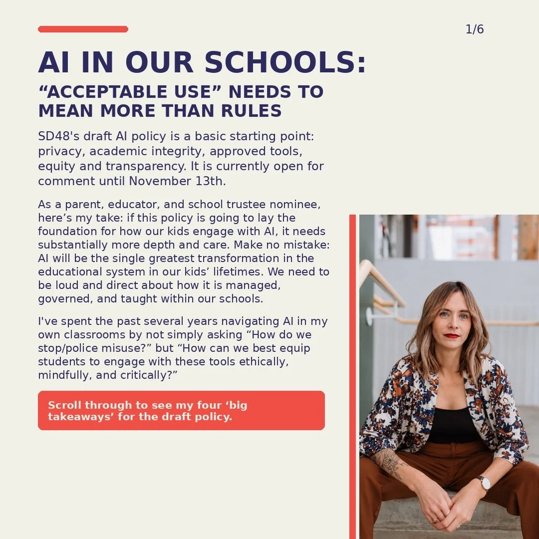AI DISCLAIMER:  I had the help of AI to design this slide deck. The critique, writing, policy and recommendations are 100% human (in other words: I did my own homework!)

As a post-secondary educator, I know firsthand that nothing has changed the lan