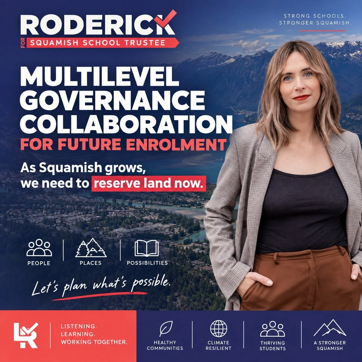 Growth is only unsustainable if you don&rsquo;t plan for it!

Growth in Squamish isn&rsquo;t going anywhere, and neither is the pressure that growth puts on our schools.
So how can the School Board get ahead of future enrolment instead of continually