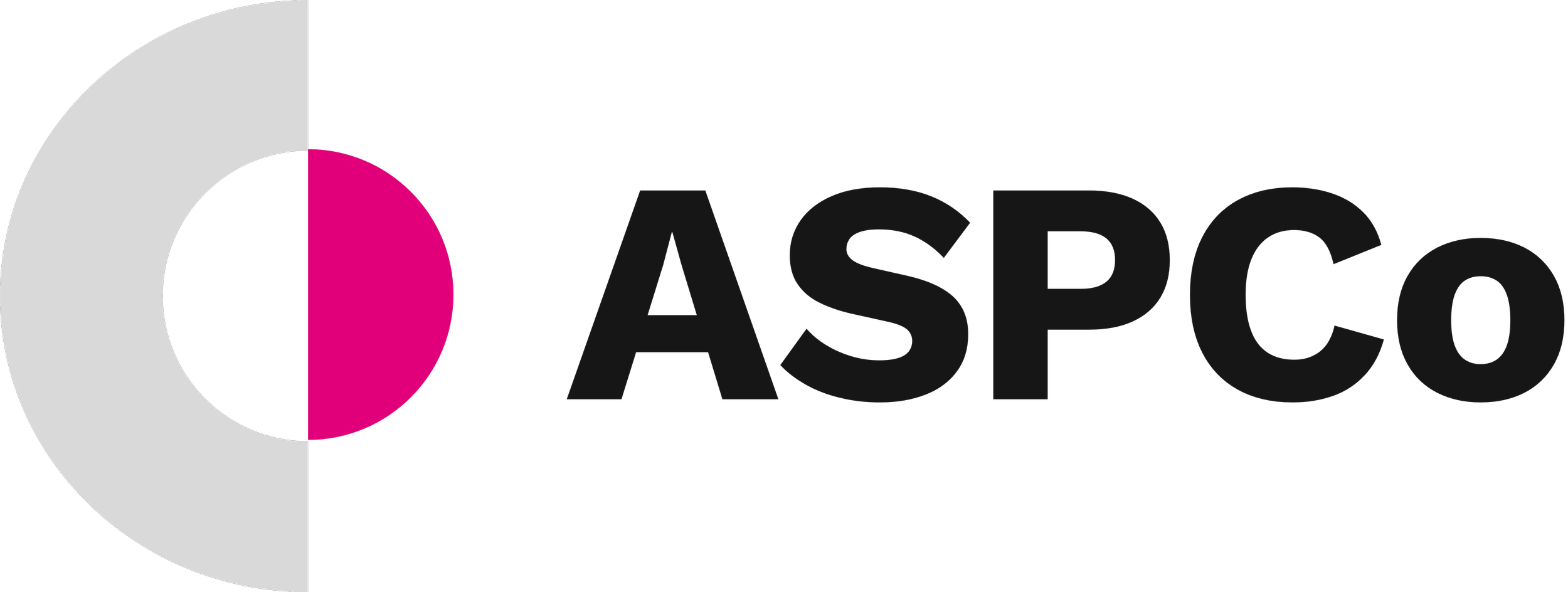 Logo de l'ASPCO avec un cercle divisé en deux couleurs, gris et rose, et le texte 'ASPCO' à côté. Emilie Stein, psychologue à Lausanne, est membre de l'ASPCO.