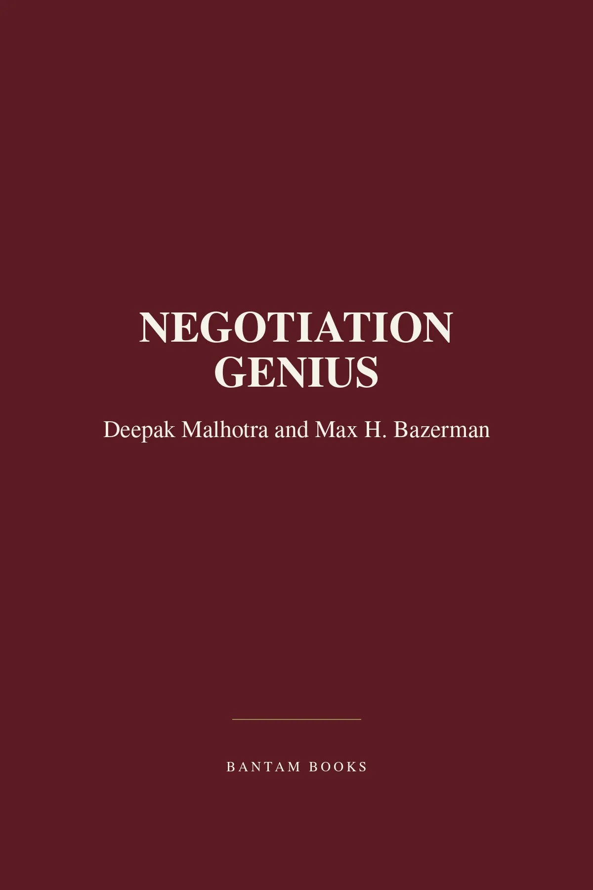 Negotiations Genius