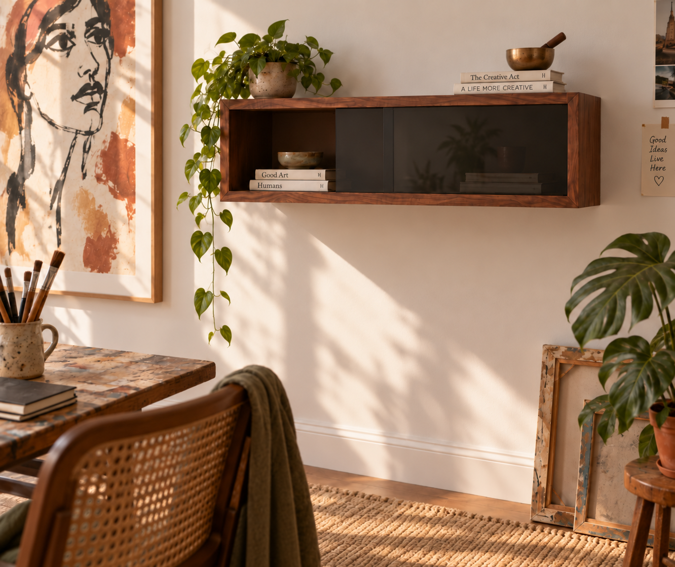 Walnut Double Shelf