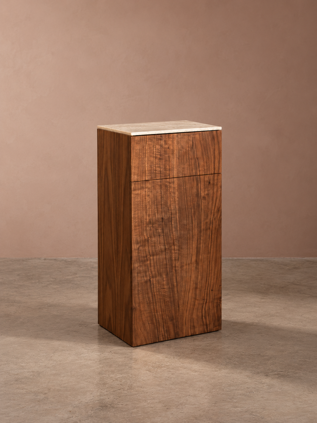 Walnut Pedestal Side Table