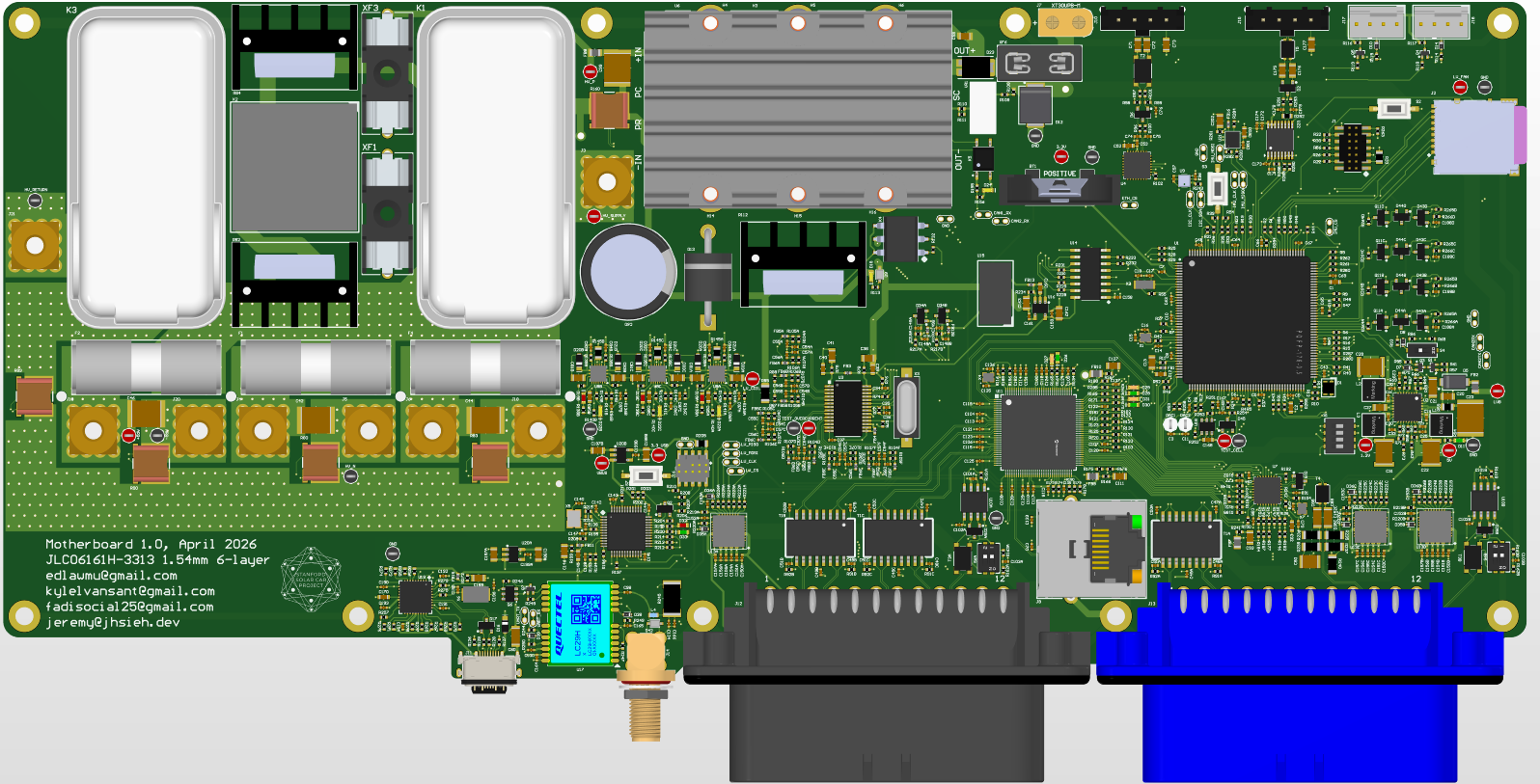 A detailed computer motherboard with various electronic components including chips, resistors, capacitors, connectors, and a heatsink, with added annotations and labels.