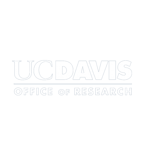 UC Davis Office of Research logo with black background and white text.