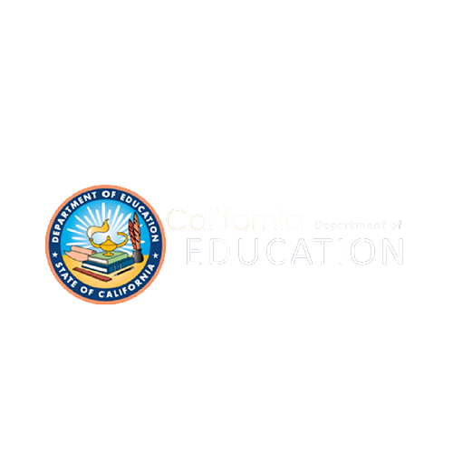 California Department of Education emblem with a turtle, book, and torch