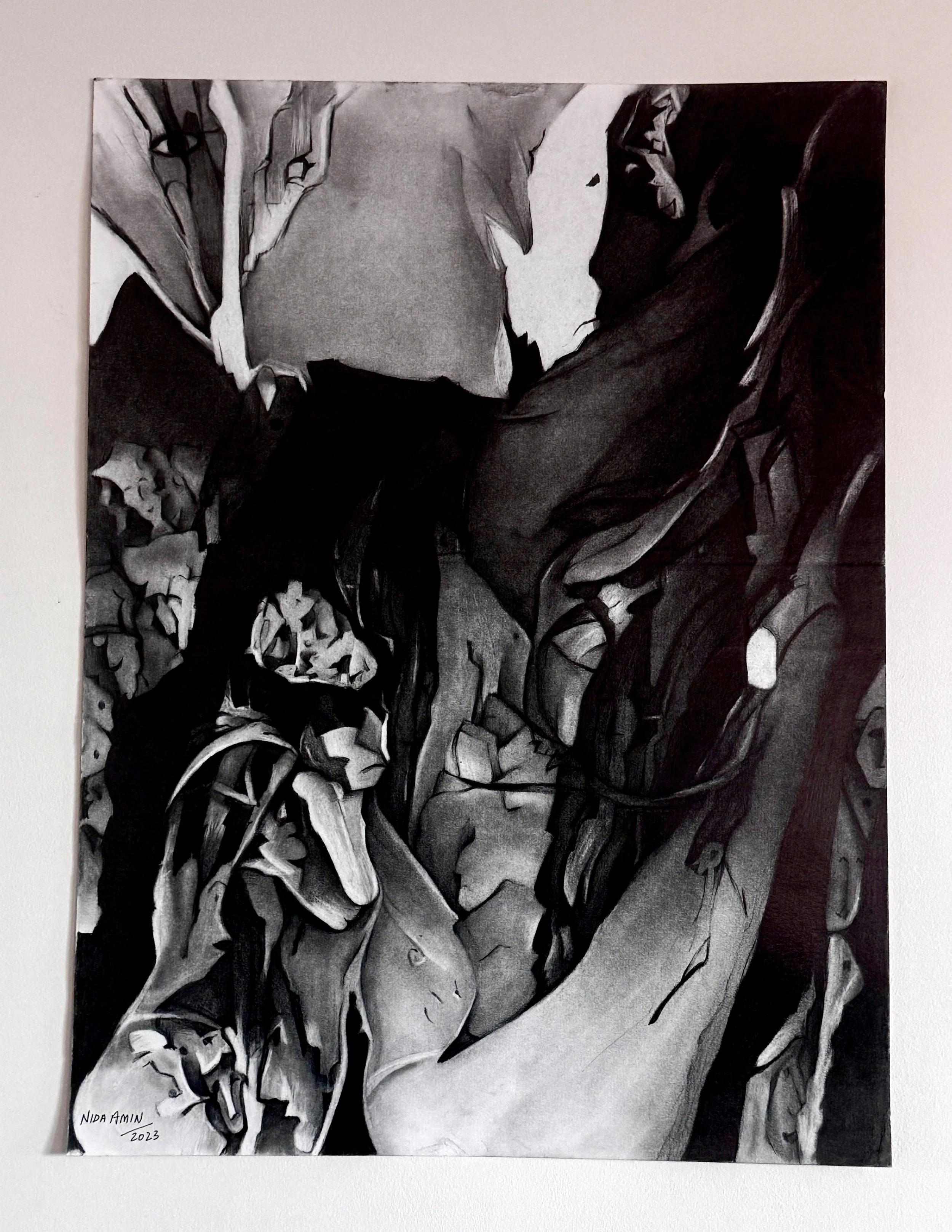 Hidden Forms 4 (2024) - Pencil on Mixed Media Paper - 18"x24" - $1200