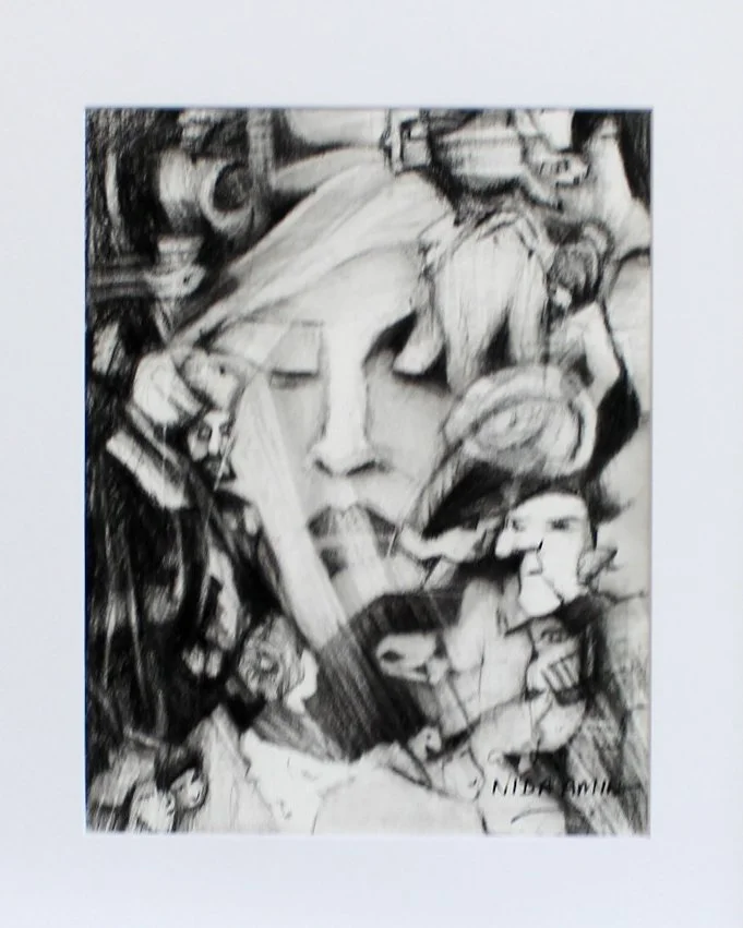Unresolved Presence 4 (2026) - Charcoal on Archival Paper - 11" x 14" (framed) - $600