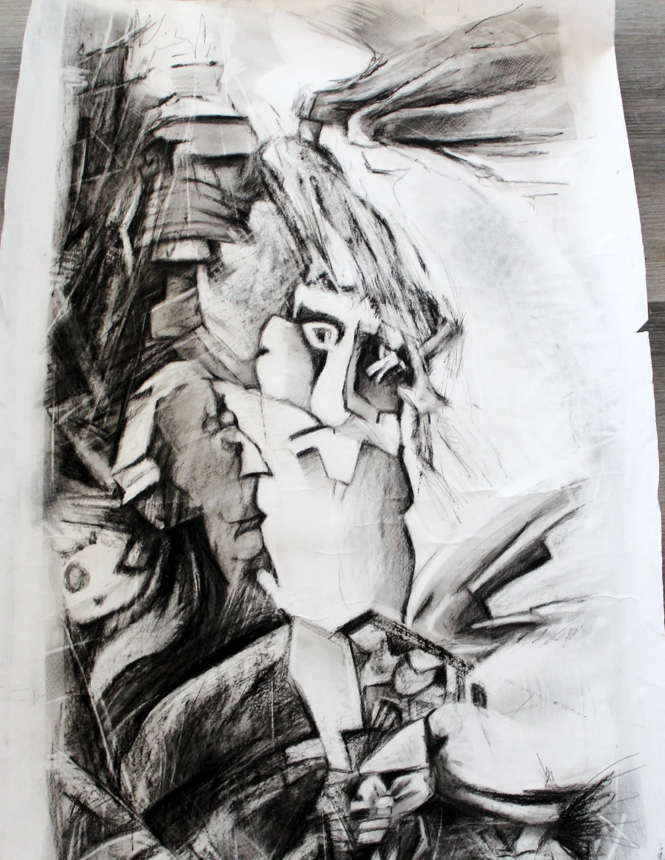 Tap From Universe (2025) - Charcoal on Archival Paper, 20" x 30" - $1500